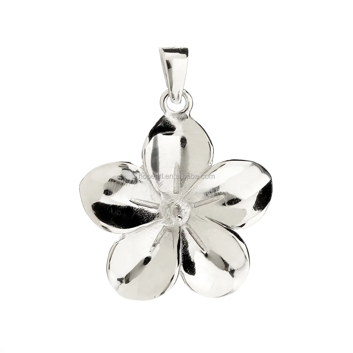 SSP108 de Plumeria flor perla colgante de soportes de Plata de Ley 925 DIY joyería diseñado por joyeros