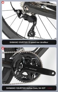 Vélo de route 700C entièrement en carbone avec jantes en carbone 60H et freins à disque hydrauliques R7120 24 vitesses pour une conduite à haute vitesse - Product Image 5