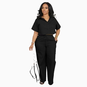 Camicia da <span class=keywords><strong>donna</strong></span> estiva in <span class=keywords><strong>lino</strong></span> e Set di pantaloni sportivi leggeri - Product Image 6