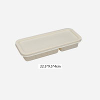 Boîte à lunch jetable haute performance, imperméable, résistante à l'huile, biodégradable, compostable, en amidon de maïs, anti-fuite, utilisable au micro-ondes