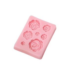 7 Cavity 3D Rose Flower Silicone <b>Mold</b> Pink Baking Cake Decoration <b>Mold</b> For Chocolate Fondant DIY - Product Image 1
