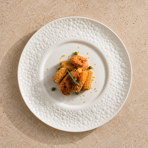 Assiettes en porcelaine blanche avec logo personnalisé, résistantes aux rayures, micro-réactives, assiettes haut de gamme pour restaurants, assiettes à entrées en céramique - Product Image 2
