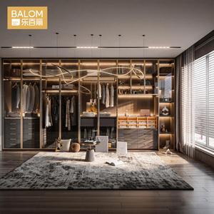 Sistema di Cabina <span class=keywords><strong>Armadio</strong></span> Moderna di Lusso Personalizzata BALOM a Forma di U <span class=keywords><strong>con</strong></span> Illuminazione a LED e Porte in Vetro - Arredamento per Spogliatoio - Product Image 4