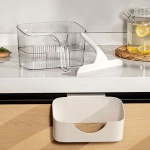 New Kitchen 2-in-1 <b>Wall</b>-<b>Mounted</b> Garbage <b>Bin</b> Dry-wet Separation Food Waste Wet Garbage Trash <b>Bin</b> with Plastic Scraper - Product Image 3