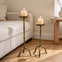 Porte-bougie en fer forgé vintage français, support de fleurs rond en laiton antique sur trépied, ornement décoratif polyvalent pour mariage et fête
