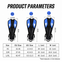 Palmes de plongée en silicone souple avec sangle réglable, talon ouvert, pour la natation, la plongée avec tuba et l'entraînement, pour adultes