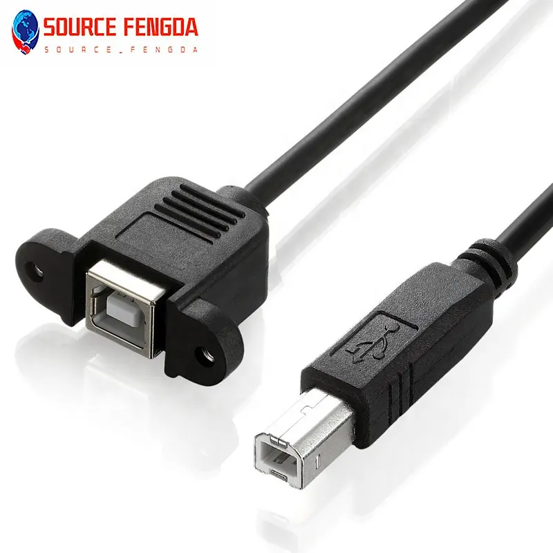 Data cable USB 2.0 B female Jack to B male panel mount socket printer extension cable usb cable for printer