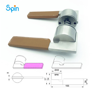 Da cử<span class=keywords><strong>a</strong></span> đòn bẩy xử lý hợp kim kẽm riêng tư cử<span class=keywords><strong>a</strong></span> xử lý với da Grip đen nâu sang trọng cử<span class=keywords><strong>a</strong></span> xử lý cho văn phòng nhà khách sạn - Product Image 5