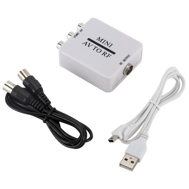 Adjustable 61.25MHz 67.25MHz AV/RF Modulator RCA AV RF Signal Converter Amplifier Old Analog Television Receiver Metal Plastic