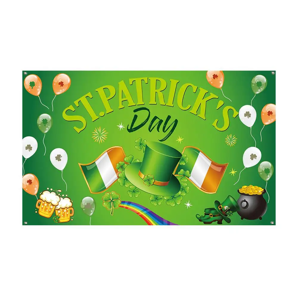Vente chaude bannière irlandaise personnalisée disponible bannière de décoration de la Saint-Patrick