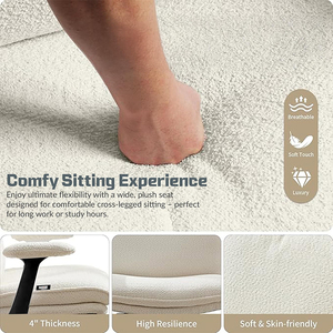 Envío Gratuito, <span class=keywords><strong>Silla</strong></span> de Oficina Ergonómica con Respaldo Bajo, Asiento Ancho Ajustable, Base de Metal con Ruedas y Patas Cruzadas - Product Image 4