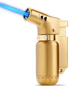 Full Metal Elbow Lurus Ke Dalam Windproof Lighter Electroplating Set Small Torch