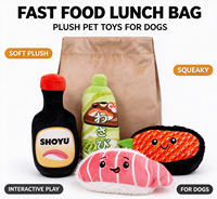 Tas Makan Siang Sushi Plush + Mainan Anjing Kucing Interaktif untuk Membersihkan Gigi dan Mengurangi Stres OEM Private Label