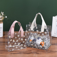 Sac fourre-tout à provisions transparent en PVC avec logo personnalisé étanche à bas prix