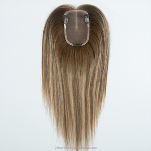 Topper capillaire européen en cheveux naturels, mono, 3x5 pouces, léger, simulation de cuir chevelu, raie naturelle, couverture de la couronne indétectable - Product Image 2
