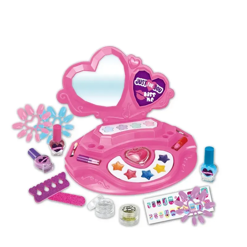 Nuovo prodotto di plastica delle ragazze rosa set di cosmetici per bambini giocattolo cosmetico