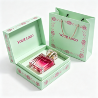 Boîte cadeau rose artisanale pour la Saint-Valentin avec insert, pour flacons d'échantillons de parfum de luxe, personnalisable avec impression de logo
