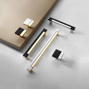 Maniglia per Mobili in Lega di Zinco Bicolore Stile Lusso Argento Oro Nero - Product Image 1