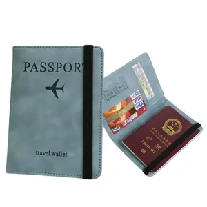 محفظة جواز سفر عالية الجودة مصنوعة من الجلد المطاط الصناعي من البولي يوريثان مع شعار مخصص للحفظ، غطاء جواز سفر، محافظ سفر