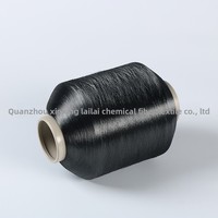 Étiquettes tissées en fil de chenille FDY torsadé, teintes en couleurs vives, à faible élasticité, en polyester noir, fil de chaîne AB149 75D-150D