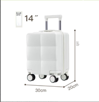 Valise à roulettes ABS personnalisable 20x30x40 avec roues pivotantes de 14 pouces pour l'embarquement en avion à prix réduit
