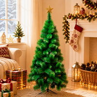 Großhandel PET Künstlicher Weihnachtsbaum Vollgrüner Dicker Weihnachtsbaum mit Metallständer für Feiertagsdekoration