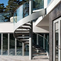 Verzinkte Außenwendeltreppe Hochbelastbare Metallwendeltreppe Korrosionsbeständig für Terrasse und Balkon