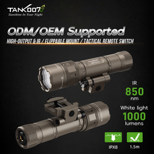 Linterna Táctica OEM ODM con Soporte Abatible, Recargable, Súper Brillante, con Luz Infrarroja para Defensa Personal, Compatible con Montaje Picatinny - Product Image 1