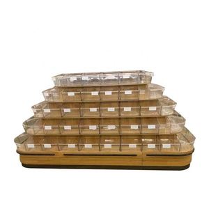 Custom Round Island Loose Food Display Cabinet Supermarket Bulk Snack Shelf for Biscuit and Candy Display Custom Display <b>Racks</b> - Product Image 2