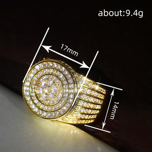 Anello con Diamante T0811 Placcato in Oro 22k, Taglio Brillante Rotondo, Diamanti Naturali, Unisex per Uso Quotidiano - Product Image 4