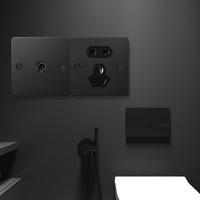 Interrupteur à bascule LangYeao 4 mm ultra-fin en acier inoxydable noir à montage en surface, 1/2/3/4 gangs, 2 voies, durable, 10A, avec verrouillage enfant, style rétro pour la maison