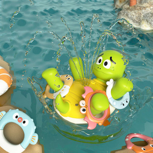 2025 pulvérisation d'eau colère tortue bain jouet Rechargeable électrique filature tortue enfants arroseur jouet - Product Image 1