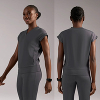 Tenues d'hôpital en tissu interlock extensible tricoté pour femmes, en nylon et élasthanne, ensemble uniforme médical dentaire, personnalisation du logo possible