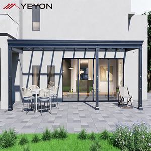 Toldo de Vidrio para Terraza, Moderno, con Diseño de Polígono, Resistente al Agua, para Uso Residencial, Hoteles, Villas, Patios y Exteriores - Product Image 1