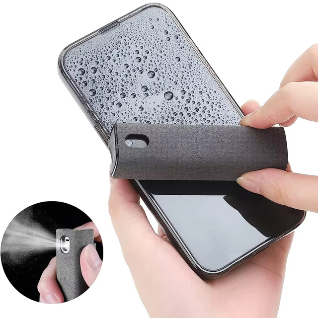 2 in 1 Microfiber Screen Cleaner Spray Bottle Mobile Phone Tablet Computer Microfiber Cloth Cleaning Wipes for iPhone Samsung Mi