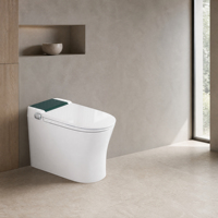 WC intelligent sans réservoir avec bidet intégré, siège chauffant électrique, chasse d'eau automatique, télécommande, en céramique