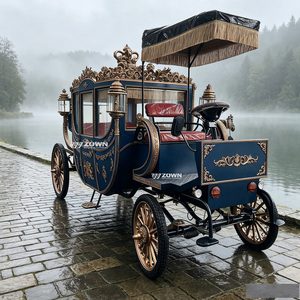 Magnifique calèche royale sculptée à la main avec un intérieur confortable, idéale pour les mariages et les tournages de films. - Product Image 1