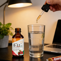 Complément alimentaire liquide à base de vitamine B12 500 mcg 60 ml, absorption rapide, stimulant énergétique, gouttes de vitamine, compléments à base de plantes