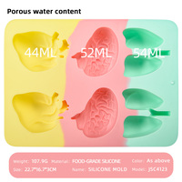 Nouveau produit Moule en silicone en forme d'organes Moule à pâtisserie Moule à gâteau Cerveau Cœur Poumon Moule à glaçons en silicone