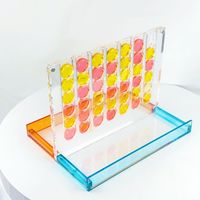 Jeu de connecteur quatre en ligne miniature en acrylique personnalisé, noir et blanc, en lucite, jeu de société quatre en ligne en acrylique pour enfants