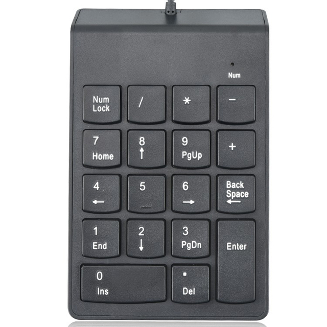 High Quality Mechanical Feel Numeric Keypad Mini 19Keys One Hand Wired Keyboard