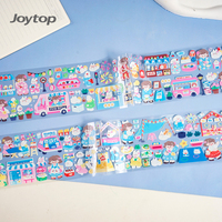 Joytop Vente en gros OEM Logo personnalisé Autocollants en PVC gonflés écologiques mignons de dessins animés avec paillettes, imperméables, pour la classe, le scrapbooking, cadeaux pour enfants