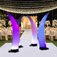 Décoration de mariage ou d'hôtel : Éléphant gonflable avec cornes et cône d'ivoire lumineux à LED pour fêtes