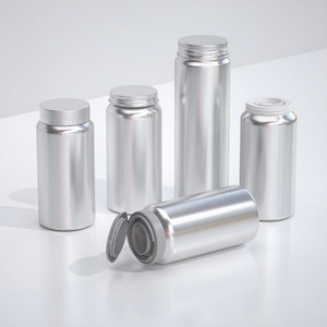 Bocaux et bouteilles cylindriques en aluminium pour l'emballage de médicaments, d'huile de poisson et de vitamines - Matériaux recyclés de qualité alimentaire - Product Image 1