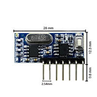 Módulo Receptor Inalámbrico RX480E 433Mhz 4 Canales DC 3.3V-5V EV1527 Decodificador de Código de Aprendizaje Receptor Heterodino RX480E