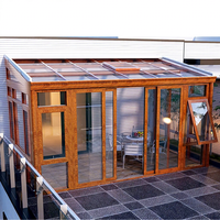 Verrière de jardin d'hiver personnalisée avec structure en aluminium anodisé, toit polygonal et construction autoportante pour villa, hôtel
