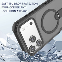 Coque de téléphone antichoc en TPU et PC avec béquille verticale et anneau de chargement sans fil pour iPhone 17 Pro Max et 18 Pro Max