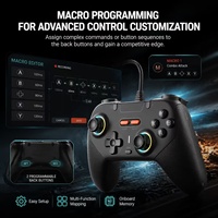 Mando de juego con cable ajustable en modo sniper para PS4, PC y teléfono Android, controlador de macros programable con luz RGB