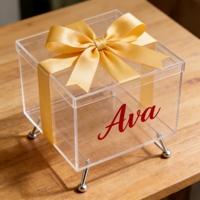 Boîte de présentation en acrylique transparente en gros, conception OEM, vitrine pour objets de collection, cadeaux, boîte cadeau en acrylique transparente de qualité supérieure