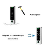 Lector de Control de Acceso Inteligente Tuya para Exteriores, Carcasa Metálica, Huella Dactilar, Código, Tarjeta RFID de Doble Frecuencia, Compatible con 12V / 24V